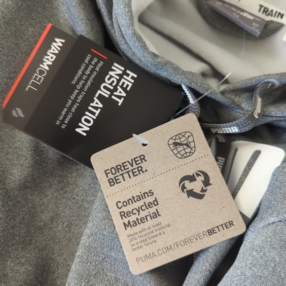NWT puma fit power pullover hoodie. Gray/ white casual outerwear large - Picture 12 of 13